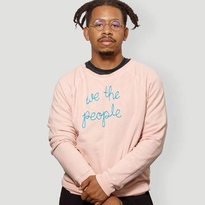 Lingua Franca x Whitney Museum We the People pink sweatshirt L/XL Stateside